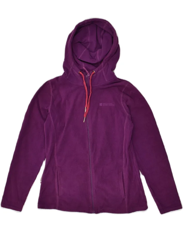 MOUNTAIN WAREHOUSE Womens Hooded Fleece Jacket UK 8 Small Purple Polyester Cardigan Sweater Pullover