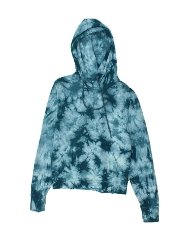 ATHLETA Womens Oversized Hoodie Jumper UK 10 Small Blue Tie Dye Cotton Hoodie Sweatshirt Pullover ATHLETA Womens Oversized Hoodie Jumper UK 10 Small Blue Tie Dye Cotton Hoodie Sweatshirt Pullover