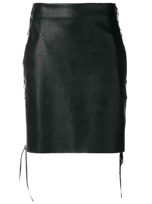 lace-up detail skirt velvet skirt rich