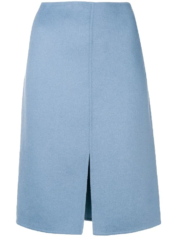 slit front midi skirt chiffon skirt airy