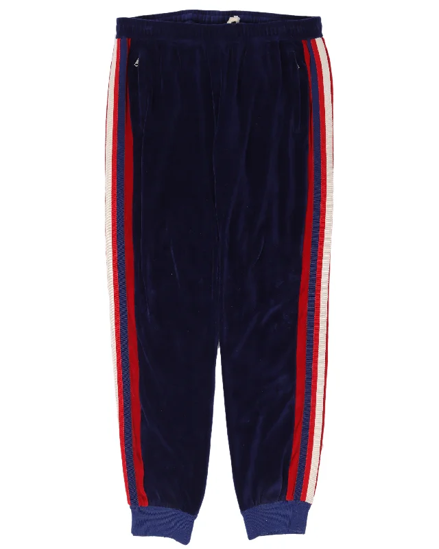 Striped Velour Track Pants Trendy Palazzo Pants