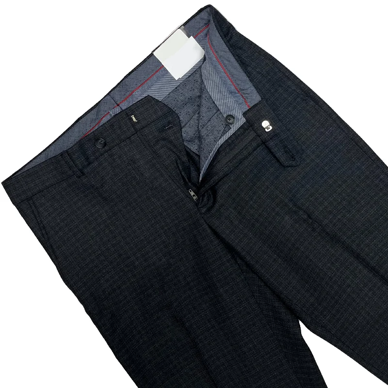 Black Heather Check Dress Pant - Soho Fit | Ballin Slim Fit Casual Pants