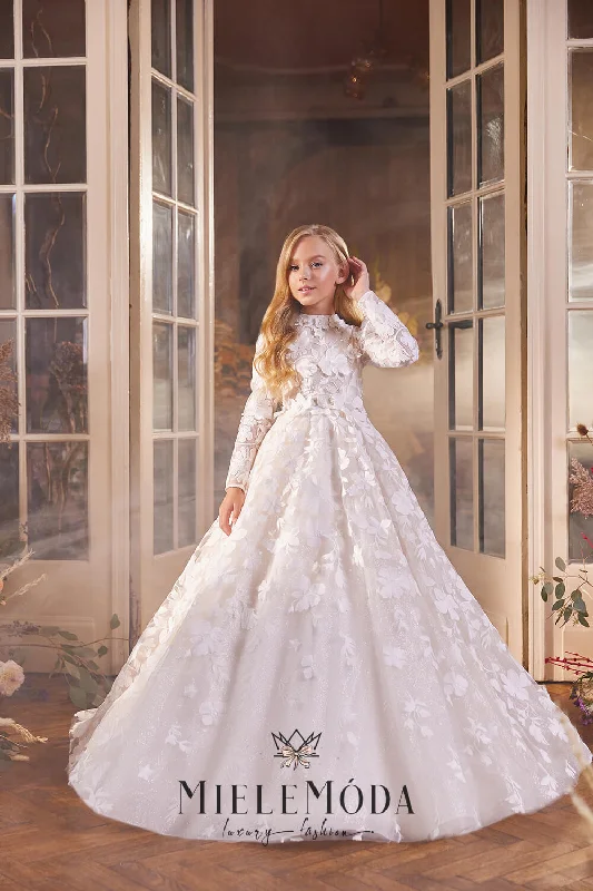 Daniela Luxury 3D Lace Flower Girl Dress