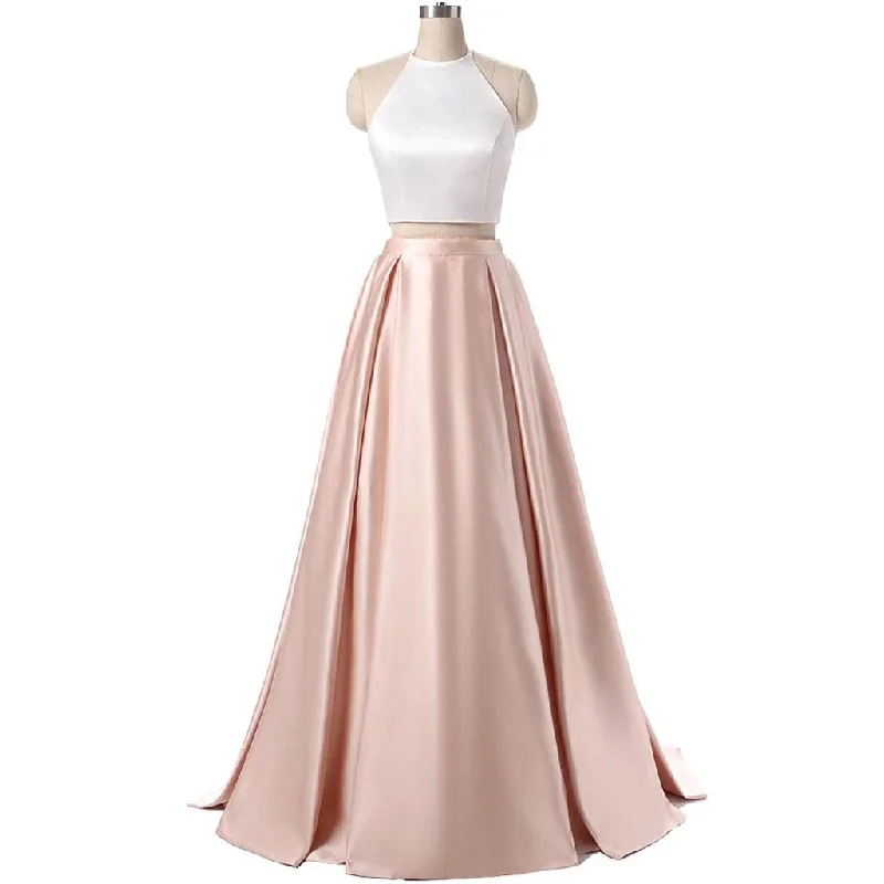 Long Prom Dresses, Satin Prom Dresses, A-Line Party Dresses, Halter Evening Dresses, Sexy Prom Dresses, Two Pieces Prom Dress, Backless Prom Dress, LB0565 Bodycon Fitted Nightout