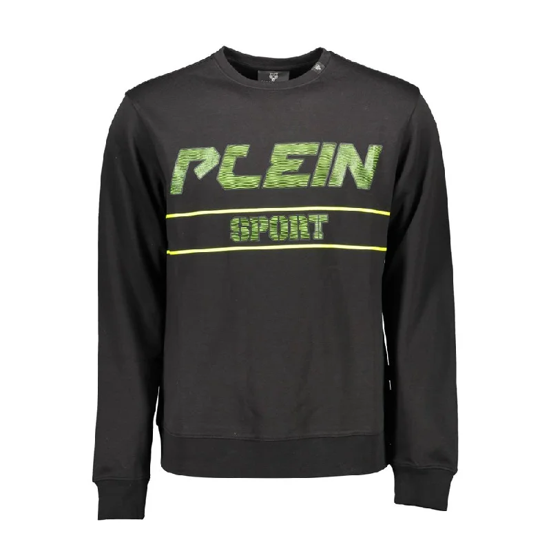 Sleek Long-sleeve Sweatshirt With Contrast Details Hoodie with Hem Patch Decorative Personalized