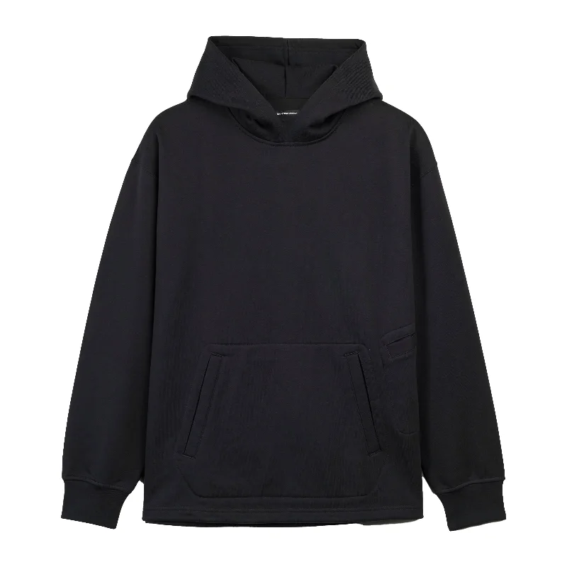ADIDAS Y-3 Loose Hoodie Black Hoodie with Hem Lace Feminine Delicate