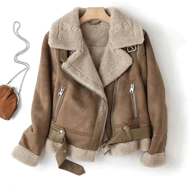 Lourdes® | Fashionable and chic jacket Fleece Fabric Down Fabric Feather Fabric