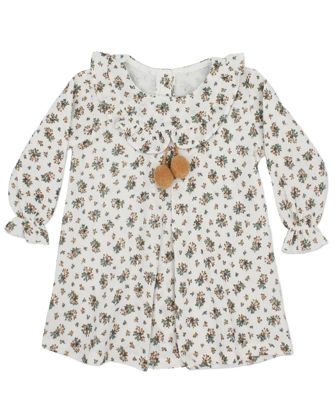 AW23 Rapife Ivory & Floral Print Cheesecloth Dress Tunics Timeless classic