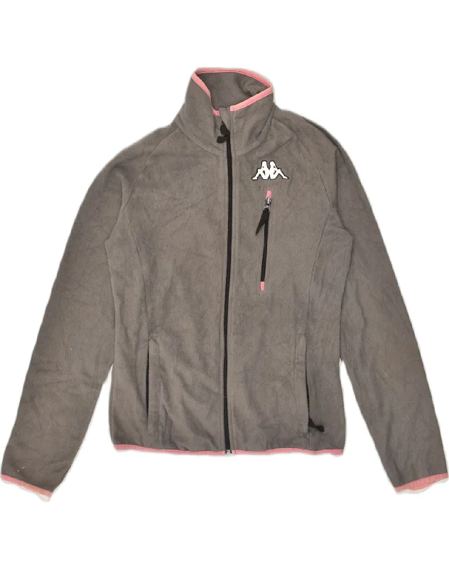 KAPPA Womens Fleece Jacket UK 14 Medium Grey Polyester Tailored Jacket Straight Jacket A-Line Jacket KAPPA Womens Fleece Jacket UK 14 Medium Grey Polyester Tailored Jacket Straight Jacket A-Line Jacket
