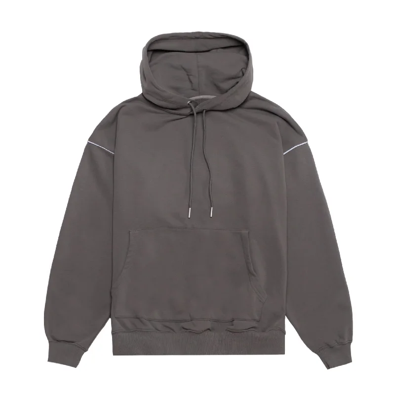HOMME+ 3M Hoodie Dark Taupe Hoodie with Slit Hem Functional Movement