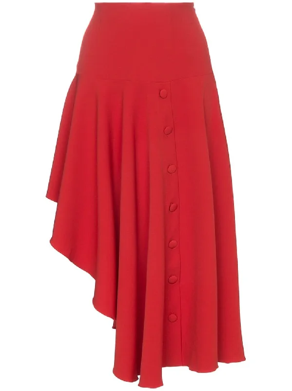 asymmetric button detail midi skirt corduroy skirt durable