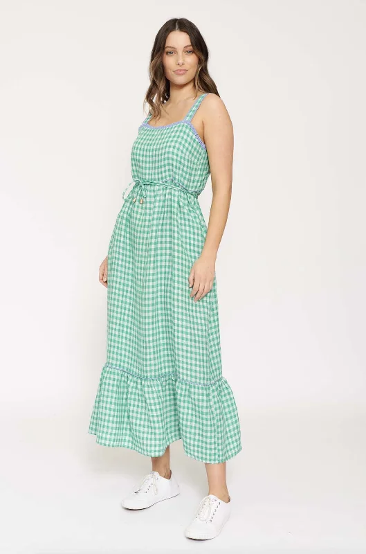 Dreamer Dress in Spearmint Gingham