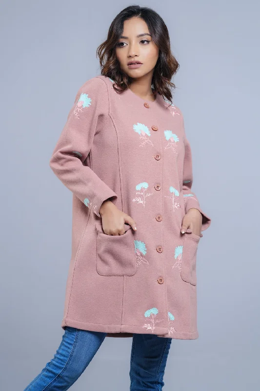 Floral Aari Embroidered Jacket Oversized Jacket Tailored Jacket Straight Jacket
