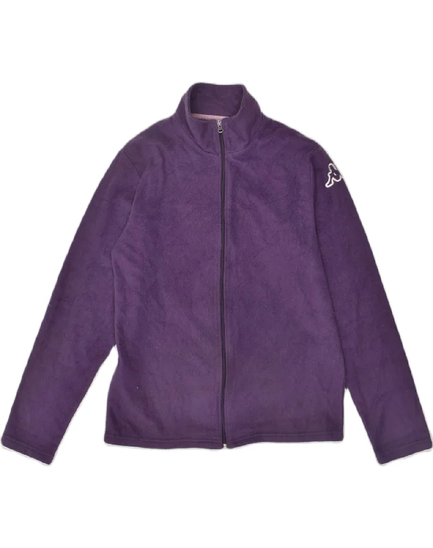 KAPPA Womens Fleece Jacket UK 16 Large Purple Polyester Boat Neck Shawl Collar Notched Collar KAPPA Womens Fleece Jacket UK 16 Large Purple Polyester Boat Neck Shawl Collar Notched Collar