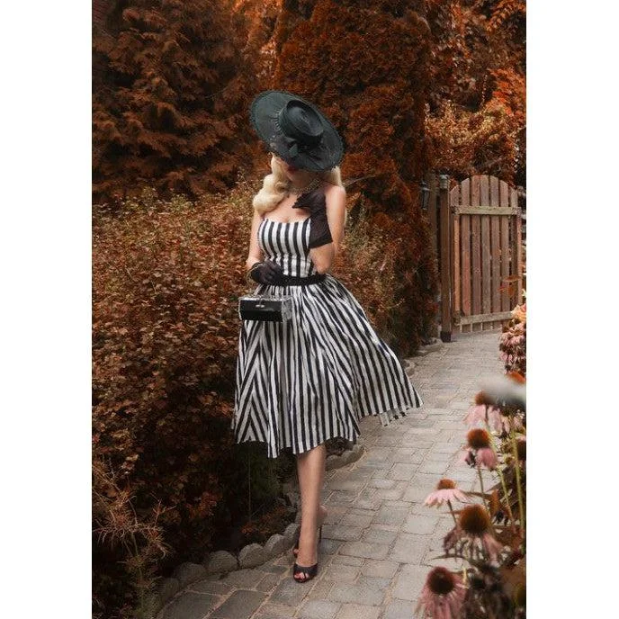 Tatyana Lydia Dress in Black and White Stripes Tunics Floral girly