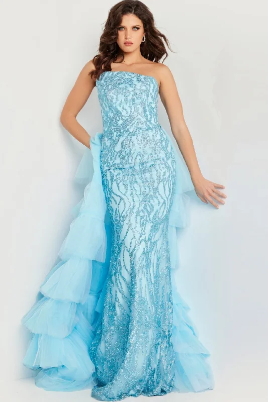Jovani -26119 Strapless Embellished Tulle Prom Dress Tunics Practical easy-care