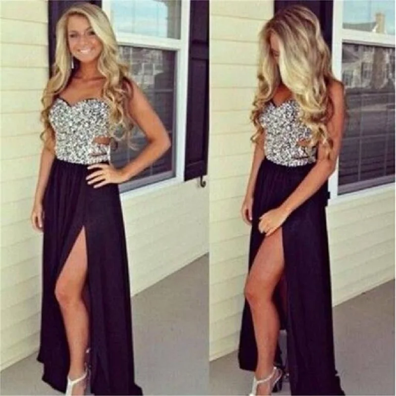 Long Prom Dress ,Black Prom Dress,Sleeveless Prom Dress , Side Slit Prom Dress ,Chiffon  Prom Dress,Formal Prom Dress,Party Dresses,Evening Dresses,PD0047 Tunics Summer linen
