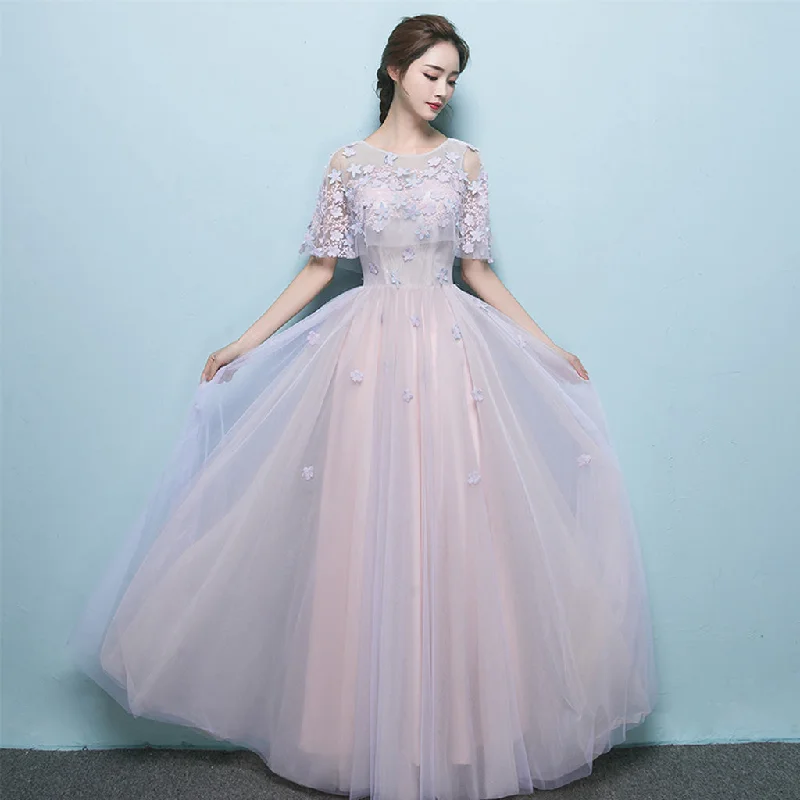 Tulle Prom Dresses, A-Line Party Dresses, Applique Charming Prom Dress, LB0521 A-Line Day Work