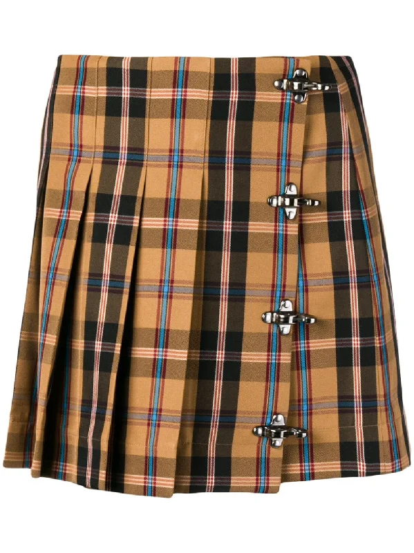 tartan mini kilt skirt ribbed skirt waist