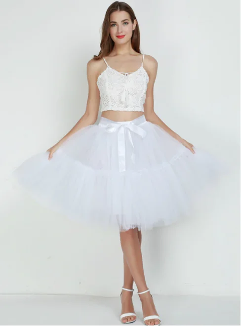 Women White Puff Tulle Tutu Skirt corduroy skirt cozy