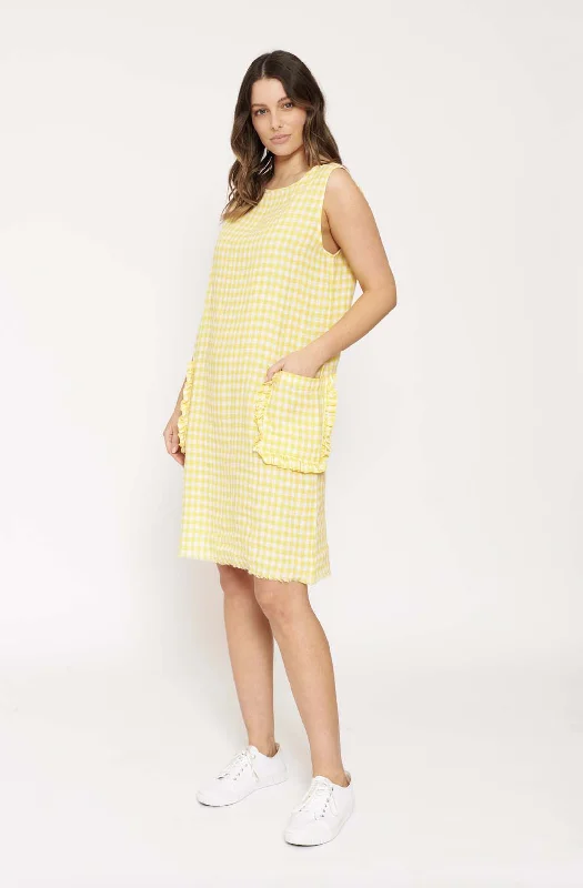 Sienna Dress in Banana Gingham