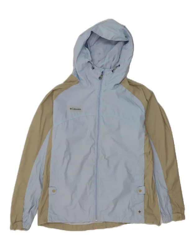 COLUMBIA Womens Hooded Rain Jacket UK 16 Large Blue Colourblock Polyester Faux Fur Jacket Real Fur Jacket Shearling Jacket COLUMBIA Womens Hooded Rain Jacket UK 16 Large Blue Colourblock Polyester Faux Fur Jacket Real Fur Jacket Shearling Jacket