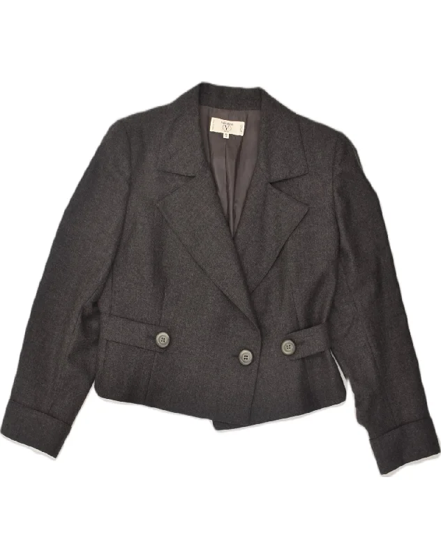 VALENTINO Womens 1 Button Blazer Jacket IT 48 XL Grey Wool Chenille Jacket Brocade Jacket Lace Jacket VALENTINO Womens 1 Button Blazer Jacket IT 48 XL Grey Wool Chenille Jacket Brocade Jacket Lace Jacket