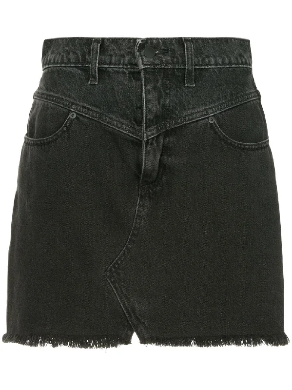 Vline Piper Skirt Blk On Blk denim skirt trendy