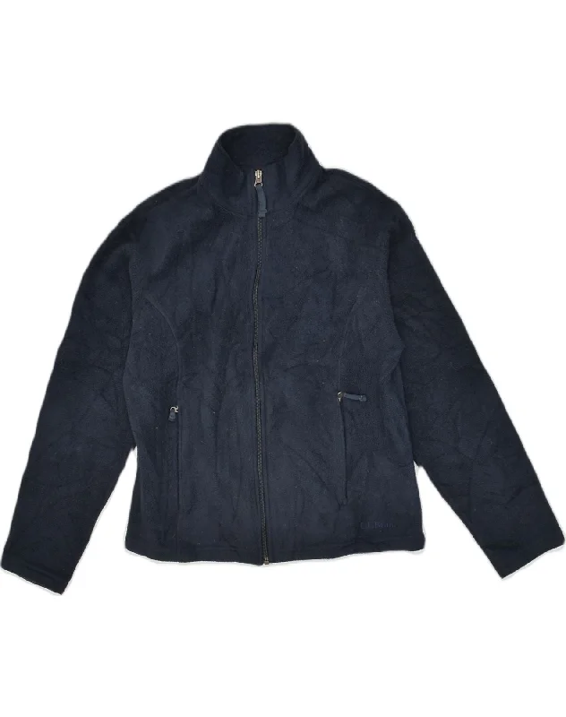 L.L.BEAN Womens Fleece Jacket UK 14 Medium Navy Blue Polyester Welt Pockets Slit Pockets Flap Pockets L.L.BEAN Womens Fleece Jacket UK 14 Medium Navy Blue Polyester Welt Pockets Slit Pockets Flap Pockets