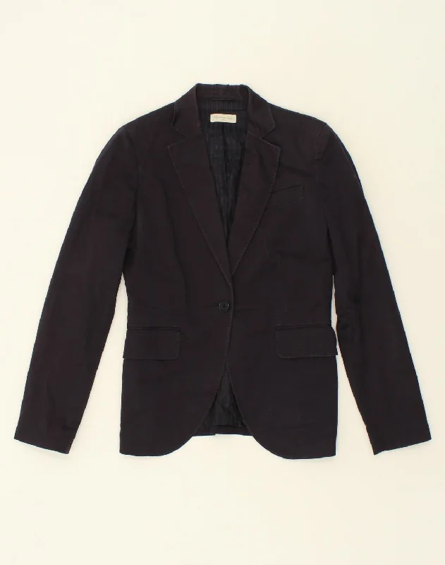 MASSIMO DUTTI Womens 1 Button Blazer Jacket UK 12 Medium Navy Blue Striped Jacket Polka Dot Jacket Floral Jacket