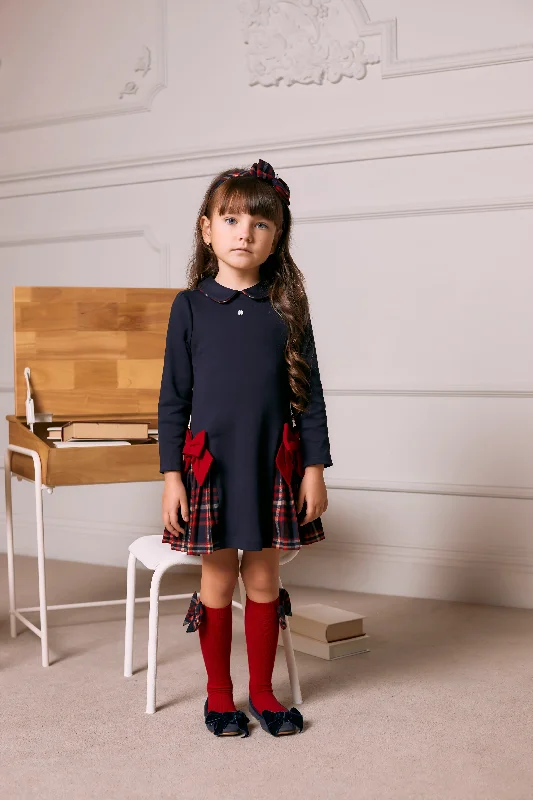 Patachou Navy & Tartan Dress Tunics Luxurious premium