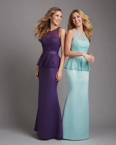 Elegant Lace and Satin Pelpum Mother of the Bride Dresses Keyhole Back Tunic Top Casual