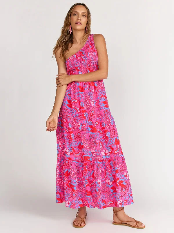 One Shoulder Smock Bodice Dress - Sugarlips