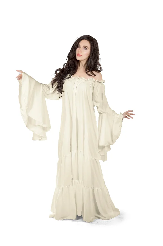 Renaissance Faire Costume Chemise Mythic Sleeve Chemise Tiered Dress Tunics Gym athletic