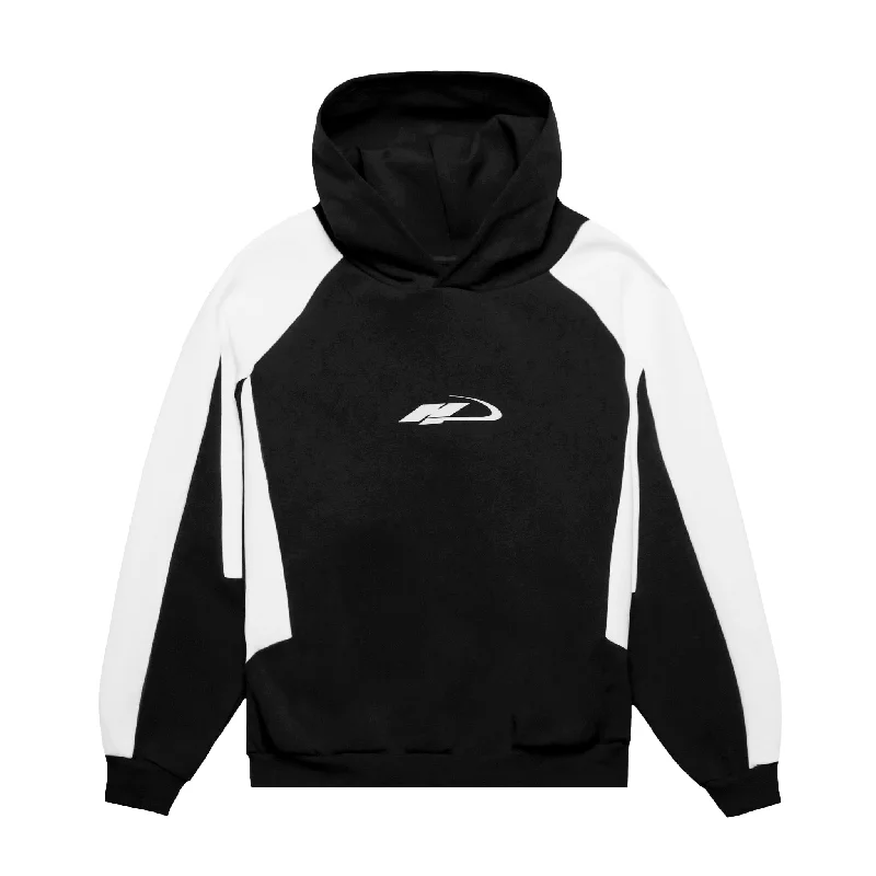 HOMME+ Matrix Hoodie Black/White Hoodie with Hem Raw Edge Edgy Unfinished