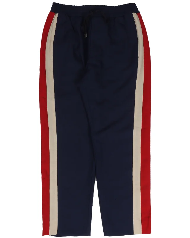 Cruise Wool-Blend Striped Pants Comfortable Pleated Pants