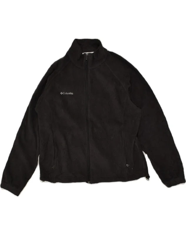 COLUMBIA Womens Fleece Jacket UK 18 XL Black Polyester Front Pockets Side Pockets Patch Pockets