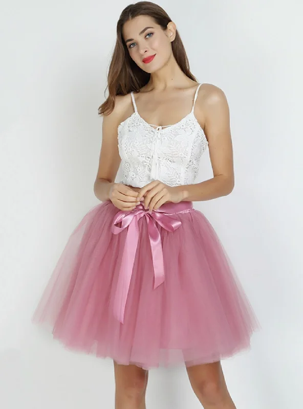 Rubber Red 7-Layer Short Tulle Skirt denim skirt stylish