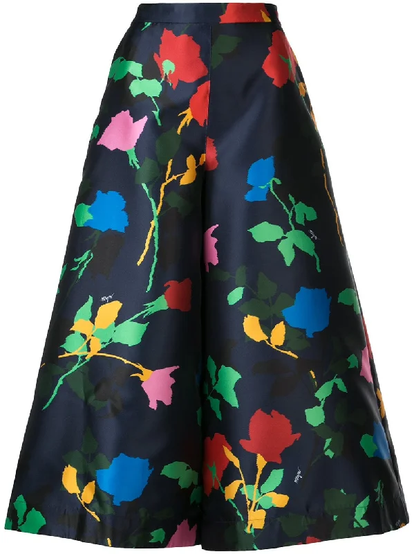 floral print skirt leather skirt bold