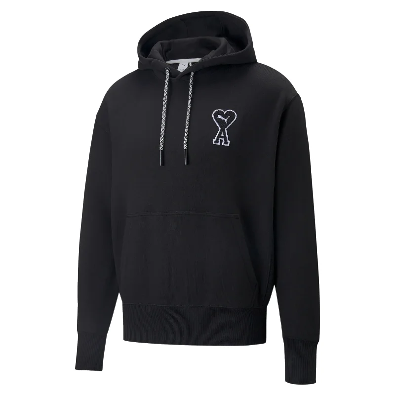 Puma x AMI Hoodie Black Hoodie with Back Slit Movement Comfort