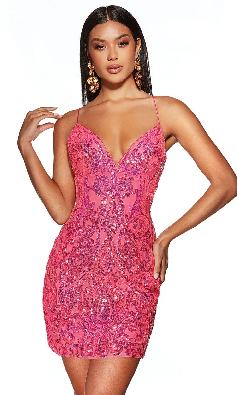 Alyce Paris 4900 - Sleeveless V-Neck Cocktail Dress empire Waist empire