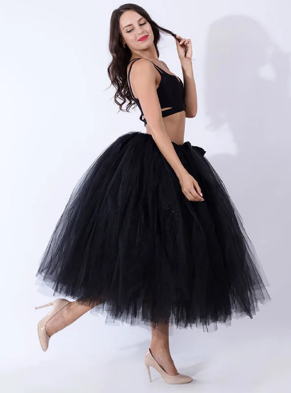 Black Tulle Tutu Middle Skirt cashmere skirt plush