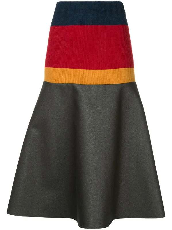 striped high-rise skirt denim skirt stylish
