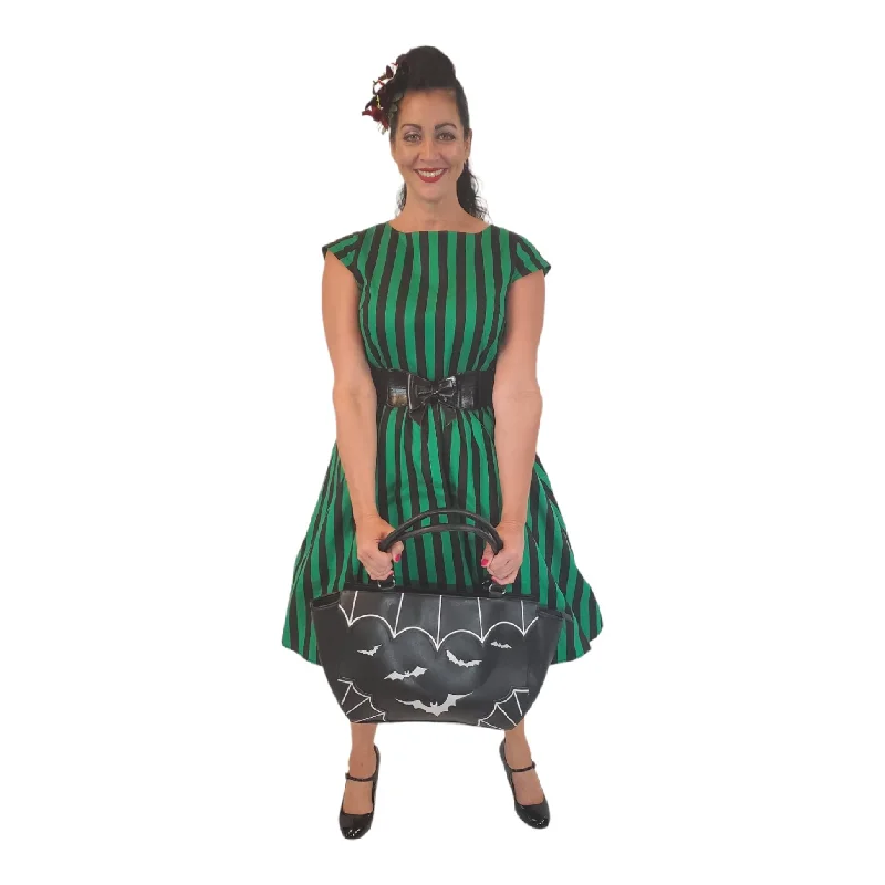 GGR Retro Swing Dress in Green and Black Stripes Tunics Review highly