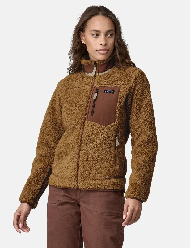 Patagonia Women's Classic Retro-X Jacket - Nest Brown/Dulse Mauve Wool Fabric Cashmere Fabric Tweed Fabric