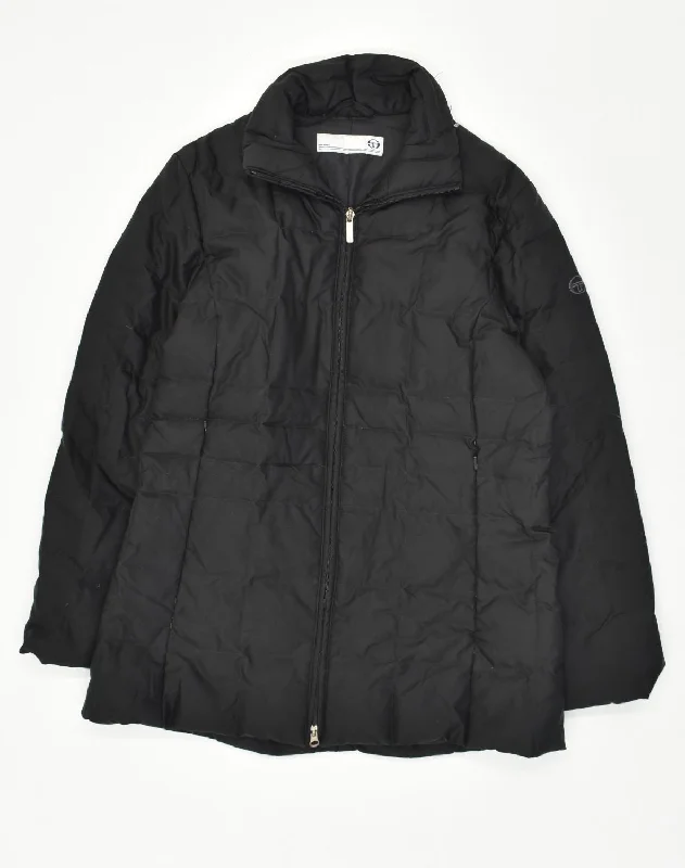 SERGIO TACCHINI Womens Padded Jacket UK 14 Large Black Jersey Jacket Tulle Jacket Batik Jacket