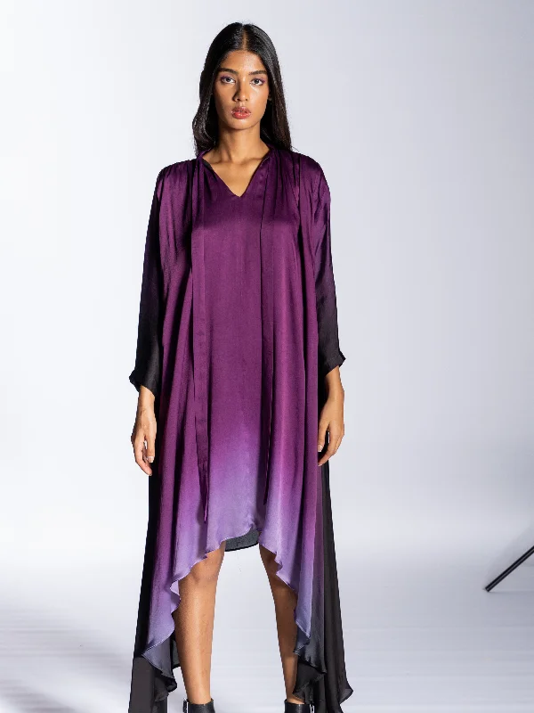 Purple Shoulder Pleate Dress Tunics Exclusive limited