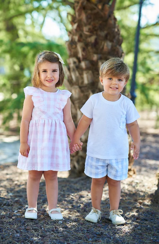 Rapife Pink & White Check Dress sweetheart Neckline Romantic