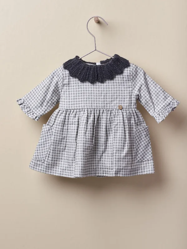 AW22 Wedoble Grey Gingham Dress Tunics Denim casual