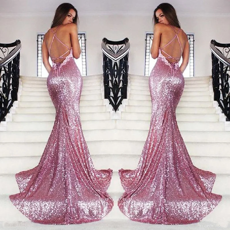 Long Prom Dress, Spaghetti Straps Prom Dress, Sequin Prom Dress, Mermaid Prom Dress, Sexy Prom Dress, Backless Prom Dress, V-Neck Party Dresses, Evening Dresses, LB0681 Tunics Formal black
